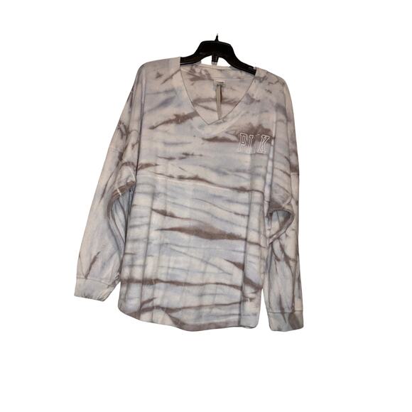 PINK Victoria Secret Velour V-neck tie dye sweatshirt - Picture 1 of 1
